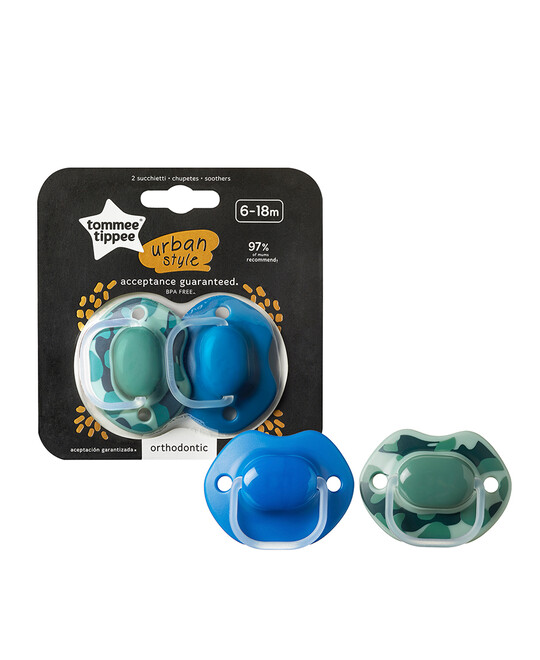 Tommee Tippee Closer to Nature 2X 6-18M  URBAN STYLE Soother Boy image number 2